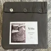 Villa Basketweave Pebble Gray King Bedskirt NWT