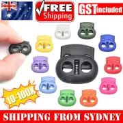 UP100x 5mm Hole Stopper Cord Lock Bean Toggle Clip Apparel Shoelace Cord Lanyard