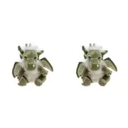 2x Charlie Bears Cuddle Cub Signals Dragon Kids/Baby Soft Play Toy 0m+ Green