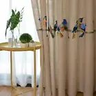 Modern Embroidered Bird Curtains Room Cotton Linen Window Tulle Sheer Curtain
