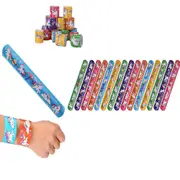 15Pcs Mixed Wrist Snap Slap Bands Slap Bracelet for Kids Party Supplies Favors