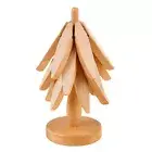 Tree Shape Wooden Trivets Coaster Heat Insulated Pad Pot Holders (Beech) Hot