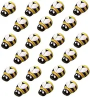 BATHVEVE 100Pcs Self Adhesive Wood Bees DIY Honeybee Ornaments for Crafting Vivid Decorative Accessories for Bags Clothes and Home Decor Multi Purpose Use