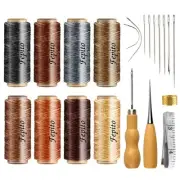 21pcs Leather Waxed Thread 8 Color 264 Yards 150D Leather Sewing Waxed Thread...