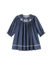 Lil Cactus Nativity Smocked Bishop Dress