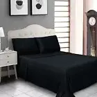 800TC Egyptian Cotton AU Bed Sheet Set Black Solid King/Single/3-Quarter/Queen