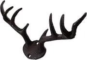 Amosfun Rustic Deer Antler Coat Hooks Wall Decorative Hooks Cast Iron Home Decor