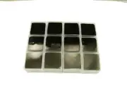 Lot of 12 Square Gold Nugget Display Cases w/ Black Foam-Gems Minerals Coin