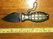 Mini Grenade key chain Folding Pocket Knife sharp Blade Self Defence. Green