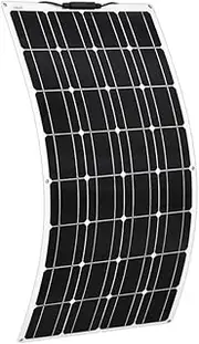 Solar Panel, 100W Monocrystalline Solar Panel, Energy Storage for Motorhome, Car, Boat, Camping Shelter