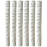 White Ring Texture Rubber Soft Cricket Bat Handle Grips Pack of 6 us