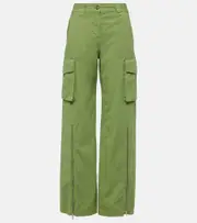 [Stella McCartney] Stella McCartney Mid-rise cotton cargo pants AU 4 green