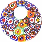 [Glass Of Venice] GlassOfVenice Murano Glass Millefiori Medium Round Pendant - Multicolor