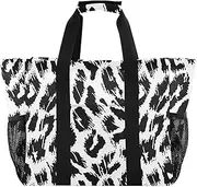 [sanluoli] Bag Collapsable Beach Tote Sandproof Canvas Travel Laundry Bag, Black White Lip, 1 size