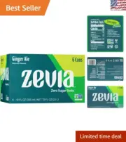 Delicious Zero Calorie Ginger Ale - Perfect Mixer, 12 oz Can Pack of 6