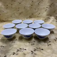 在飛比找蝦皮購物優惠-全新台灣製造大同窯青花繪玫瑰0502陶瓷碗/藍色玫瑰花陶瓷碗