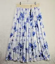 Elie Tahari Maxi Skirt Blue Floral Long NWT Whimsy Fairy Coastal Cowgirl Flowy