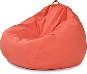 BIXPAK Beanbag for Adults,Indoor Outdoor Seat Cushion,Washable Soft Fluffy Sofa Bed Cover Without Filling,Garden Cushion,Floor Cushion for Living Room,Gaming (Color : Orange, Size : Medium)