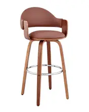 Armen Living Daxton 26In Brown Walnut Wood Bar Stool
