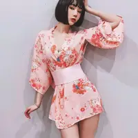 在飛比找momo購物網優惠-【流行E線】和服 粉色短和服 角色扮演cosplay櫻花日系