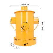 Fire Hydrant Trash Can Retro Indoor Outdoor Iron Waste Bins With Bucket Yellow