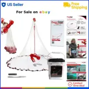 Cast Net Nylon 4ft Radius 1/4 Mesh Saltwater Freshwater Fishing Gear