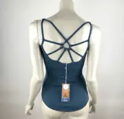 Prana Dreaming Strappy Back Striped Tank Top Women XS NWT Striped Built in Bra