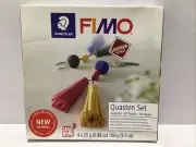 STAEDTLER FIMO Quasten Set Leather Effect Tassel Kit Polymer Clay Set -