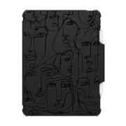 iPad Pro 12.9-inch (5th/6th gen) Impact Folio Case FACE MOSAIC SKETCH 1 CLEAR CASE IPAD, ABSTRACT MINIMAL PEOPLE ILLUSTRATION By Ebi Emporium
