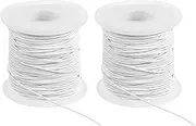 uxcell Elastic String for Bracelet 164 Ft/50 Meter Length 1 mm Dia, 2 Roll Sturdy Stretchy String Cord for Jewelry Making Necklace Beading Craft DIY, White