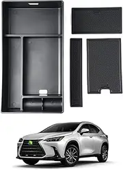 Autorder Center Console Organizer for 2022 2023 2024 2025 Lexus NX NX 250/NX 350/NX 350h 450h+ Accessories Armrest Storage Box Secondary Insert Tray with Anti-Slip Mat