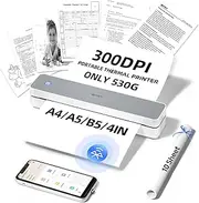 iDPRT MT610pro Portable Thermal Printer, Bluetooth Inkless Printer for Travel, Mobile Printer for Vehicles, Office, Home, School, Compatible with iOS, Android, Tablet & Laptop - White