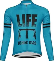 [Luisbibe] Life Behind Bars Men's Cycling Jersey Long Sleeve Bike Shirts