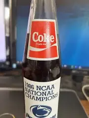 1986 Penn State NCAA NATIONAL CHAMPIONS JOE PATERNO COKE Bottle - FULL