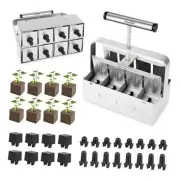 Upgraded Soil Blocker, 8 Cell Seed Blocker 2 inch Quad Soil Block Maker