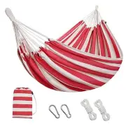 Brazilian Double Hammock 2 Person with Tree Straps, Cotton Hammock XX-Large Red