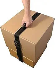 Shoulder Dolly HandyLifter Carrying Strap with Hook & Handle for Easy Lifting. Move, Lift, Carry, and Secure Boxes, Luggage, Groceries, and Heavy Objects Safely and Efficiently, Black