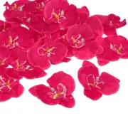 40Pcs 3.5" Artificial Silk Butterfly Orchid Flower Heads for DIY, Fuchsia