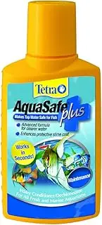 Tetra AquaSafe Plus, Aquarium Water Conditioner & Dechlorinator, Beneficial Filter Bacteria, Gill & Membrane Protection, Suitable For Fresh Water & Marine Fish, 250mL (8.45 fl oz)