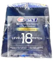 crest 3d whitestrips levels 18 whiter 14 total treatments exp 2026 creased box