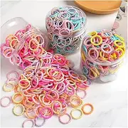 Seamless Mini Cotton Hair Rubber Bands for Kids & Girls | Elastic Durable Ponytail Holders Hair Ties | Hair Accessories for Kids, Girls (Pack of 100, Multicolor)