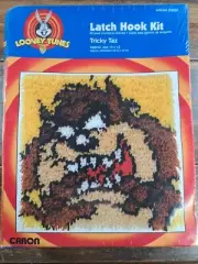 Looney Tunes Tricky Taz Latch Hook Kit Caron 13"x13" Nos