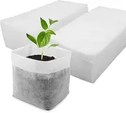 ENPOINT Seedling Nursery Bags, 100pcs 9.8 x 9.8 in Non Woven Fabric Nursery Grow Pouch, Garden Thickened Plant Grow Bags, Planting Flower Seed Starter Bags for High Seedling Survival Rate