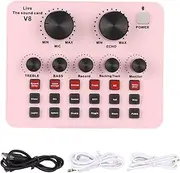 V8 USB Live Sound Card,Karaoke Recording Mobile Mixer,48KHz 16 Bits Dual Channel Sound Mixer Kit Live Broadcast KTV Sound Card for Live Broadcast, K Songs, Recording