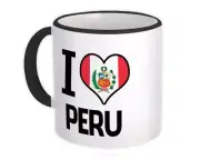 Gift Mug : I Love Peru Flag Heart Country Crest Peruvian Expat