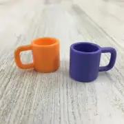 Bluey Coffee Cups Cocoa Mugs Orange Purple for Toy Figure Playset NEW