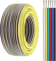6-core Parallel Cable 30/28/26/24/22/20/18/16 AWG Wire 30V Low Voltage Cable Tinned Copper Electrical Wire 30~160FT Flexible PVC Hookup Wire 6-pin Hard Disk Electronic Wire(100ft(31M),16AWG-6P)