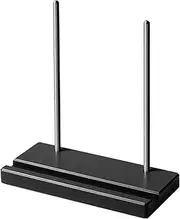 Display Stand, Records Holder, Desktop Organizer Retro Decorative Stylish Space Saver Elegant Design Retro Black, Record Stand for Music, 7.87 x 3.54 x 7.87 inches