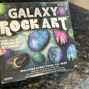 Galaxy Rock Art Kit new in box rocks paint glow in the dark glitter kids crafts