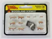 Woodland Scenics Yorkshire Pigs, Painted, HO or 1/87 Scale, A 1957 ST